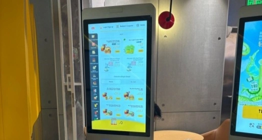 What is an LCD floor-standing kiosk?
